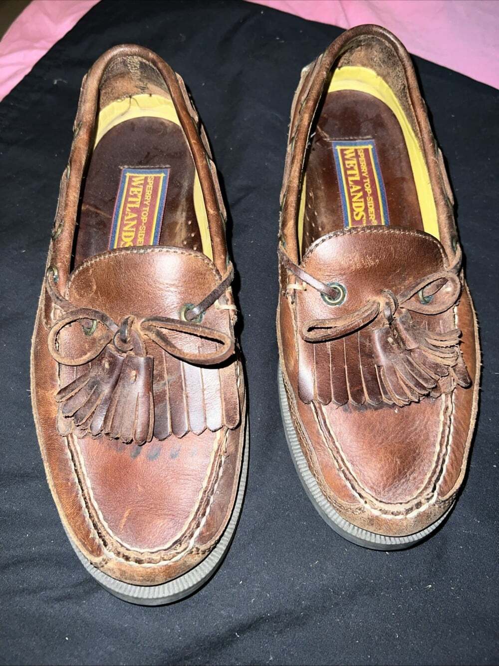 Sperry Top-Sider Brown Leather Kiltie Tassel Loafers Boat Shoes Mens 8
